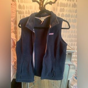 Vineyard Vines Navy Logo Fleece Vest